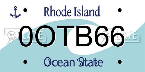 0OTB66 Rhode Island License Plate