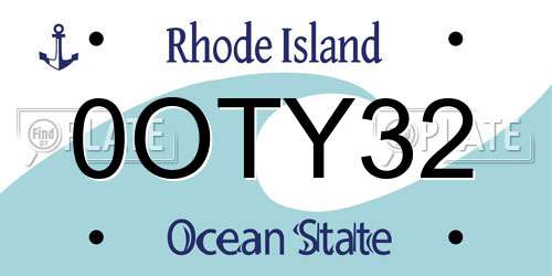 0OTY32 Rhode Island License Plate