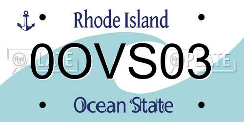 0OVS03 Rhode Island License Plate