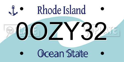 0OZY32 Rhode Island License Plate