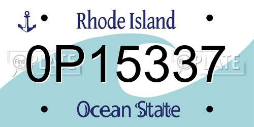 0P15337 Rhode Island License Plate