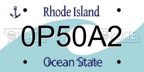 0P50A2 Rhode Island License Plate