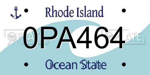 0PA464 Rhode Island License Plate