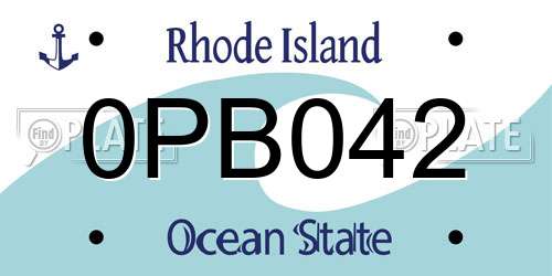 0PB042 Rhode Island License Plate