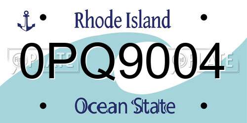 0PQ9004 Rhode Island License Plate