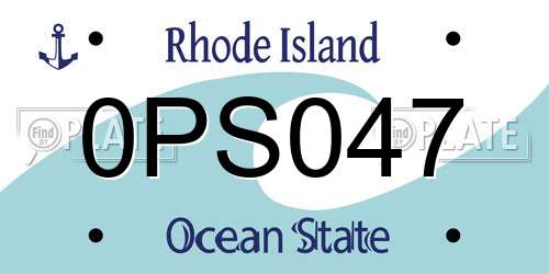 0PS047 Rhode Island License Plate