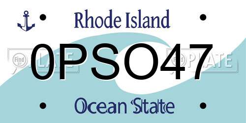0PSO47 Rhode Island License Plate