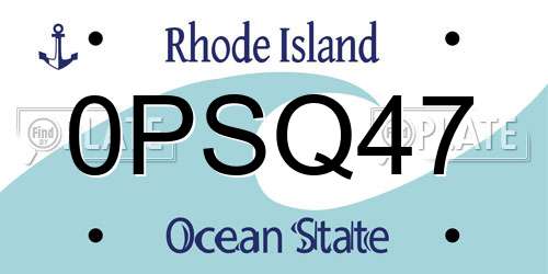 0PSQ47 Rhode Island License Plate