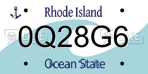 0Q28G6 Rhode Island License Plate