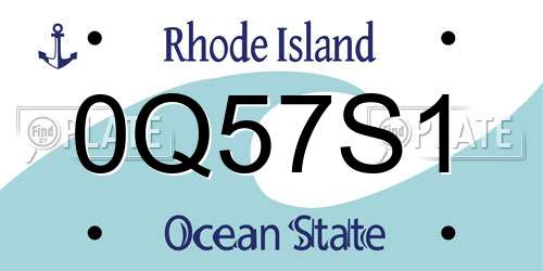 0Q57S1 Rhode Island License Plate