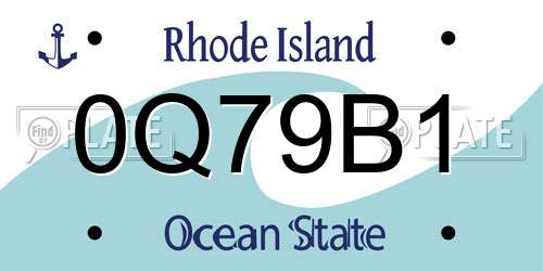 0Q79B1 Rhode Island License Plate