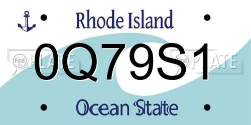 0Q79S1 Rhode Island License Plate