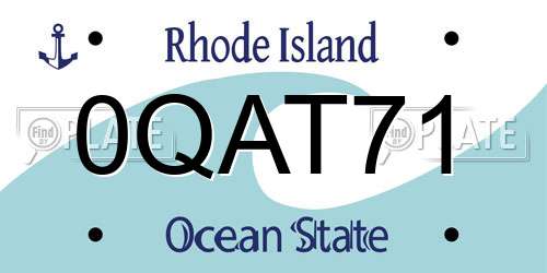 0QAT71 Rhode Island License Plate