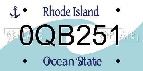 0QB251 Rhode Island License Plate