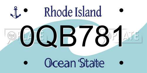 0QB781 Rhode Island License Plate