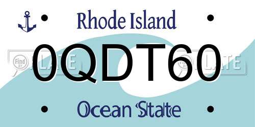 0QDT60 Rhode Island License Plate