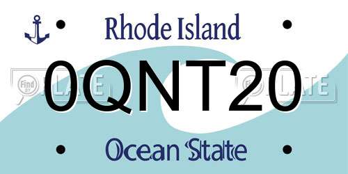 0QNT20 Rhode Island License Plate