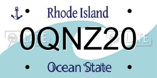 0QNZ20 Rhode Island License Plate