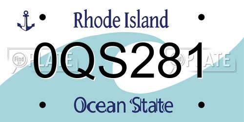 0QS281 Rhode Island License Plate