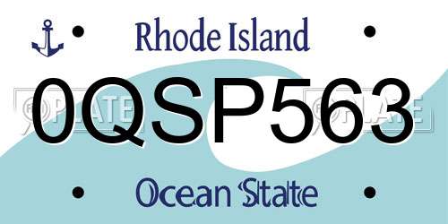 0QSP563 Rhode Island License Plate