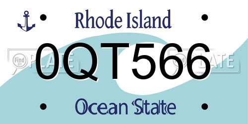0QT566 Rhode Island License Plate