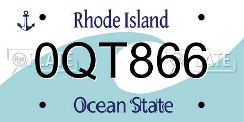 0QT866 Rhode Island License Plate