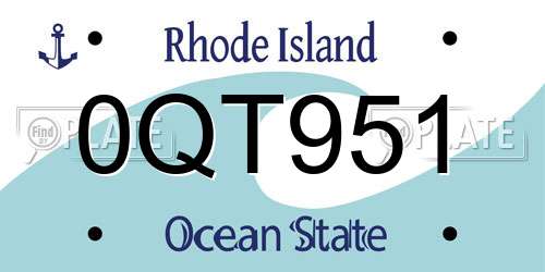 0QT951 Rhode Island License Plate
