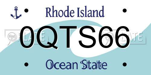 0QTS66 Rhode Island License Plate