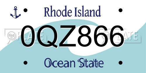 0QZ866 Rhode Island License Plate