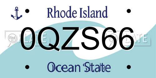 0QZS66 Rhode Island License Plate