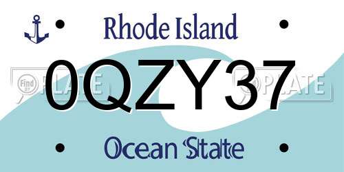 0QZY37 Rhode Island License Plate