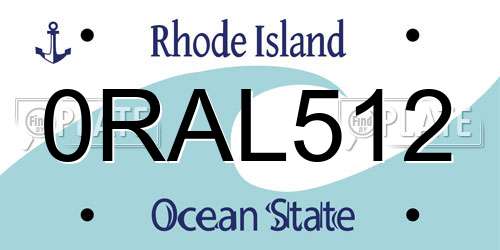 0RAL512 Rhode Island License Plate