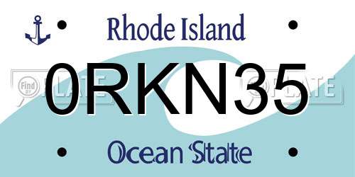 0RKN35 Rhode Island License Plate