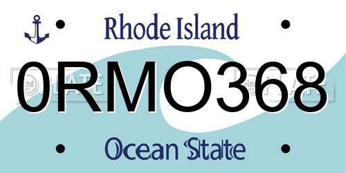 0RMO368 Rhode Island License Plate