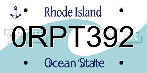 0RPT392 Rhode Island License Plate