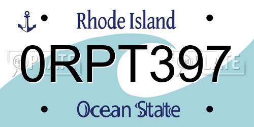 0RPT397 Rhode Island License Plate