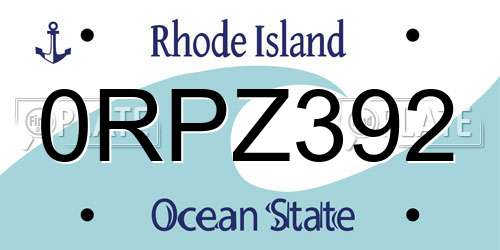 0RPZ392 Rhode Island License Plate