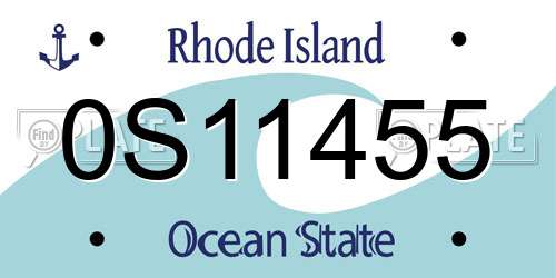 0S11455 Rhode Island License Plate