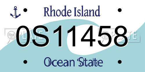 0S11458 Rhode Island License Plate