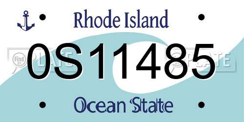 0S11485 Rhode Island License Plate