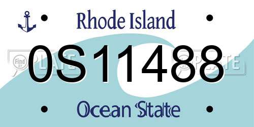 0S11488 Rhode Island License Plate
