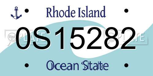 0S15282 Rhode Island License Plate