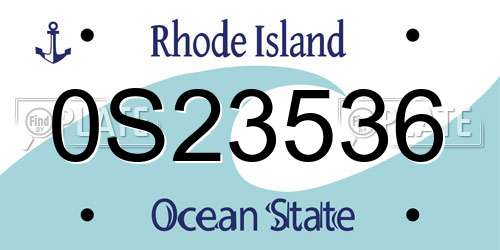 0S23536 Rhode Island License Plate
