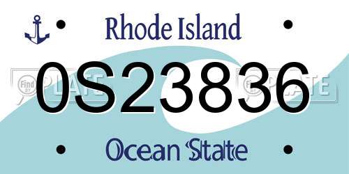 0S23836 Rhode Island License Plate