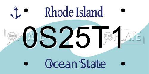 0S25T1 Rhode Island License Plate