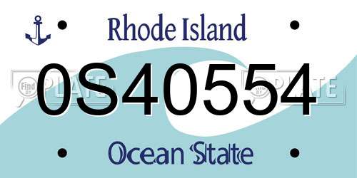 0S40554 Rhode Island License Plate