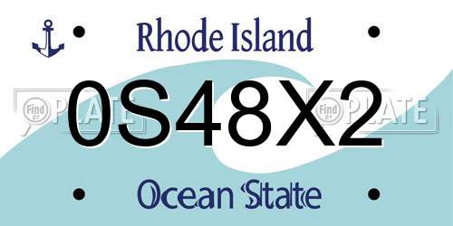 0S48X2 Rhode Island License Plate