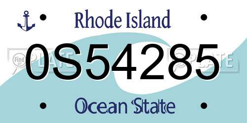 0S54285 Rhode Island License Plate