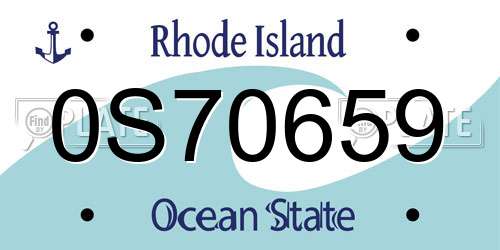 0S70659 Rhode Island License Plate