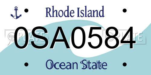 0SA0584 Rhode Island License Plate